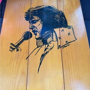 Rare Vintage Wood portrait of Elvis Presley. 
1977